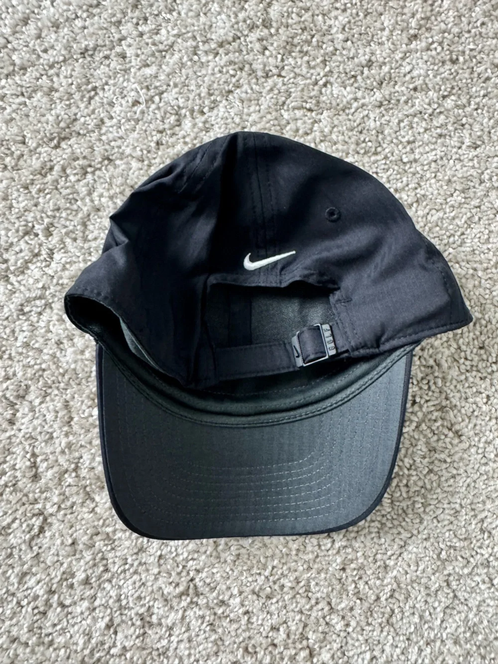 Nike Black Cap with White Swoosh Logo